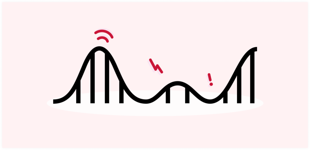 Rollercoaster with ups and downs