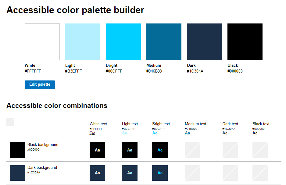 Accessible Color Palette Builder.