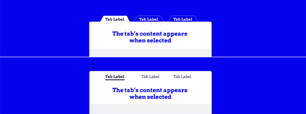 An illustration of two different tab menus/interfaces.